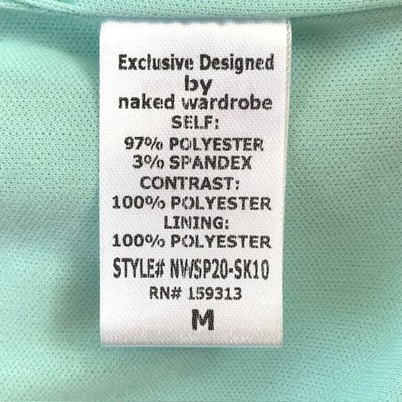 Naked Wardrobe NEW The Statement Pastel Turquoise Satin Ruffle Mini Skirt - Picture 4 of 4